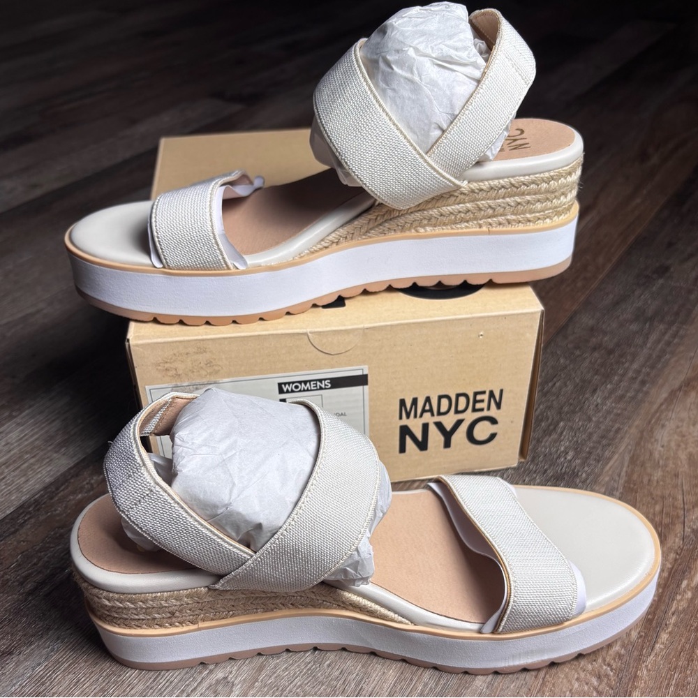 Women's White Platform Sandals - Picture 2 of 5